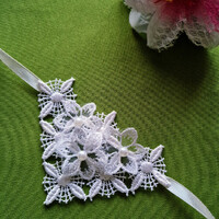 Wedding csd37 - ecru beaded, floral wrist ornament