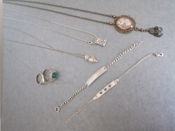 Silver and silver-plated jewelry together