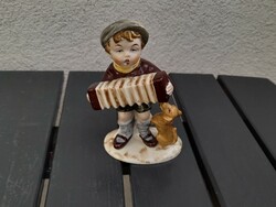 Beautiful German Porcelain Harmonica-playing Boy