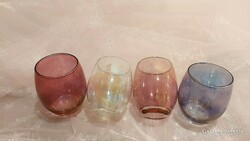 Retro luster-glazed, sphere-shaped glass glasses 4 pcs