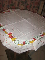 Cute winter tablecloth with snowy houses