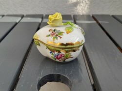 HUF 1 fabulous herend richly painted bonbonier with rose holder