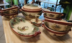 Hunter motif ceramic serving set