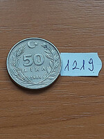 Turkey 50 lira 1986 copper-zinc-nickel 1219