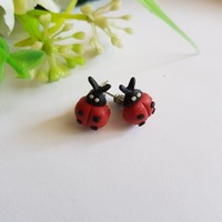 New, ladybug-shaped bizu earrings