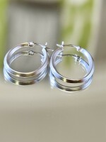 Pair of sleek silver earrings