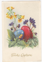 Színes tojások - húsvéti képeslap