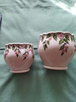 2 Flower-patterned ceramic bowls