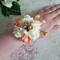 Wedding csd27 - wrist ornament made of gold and white foam flowers