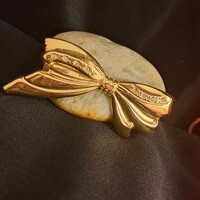 Aranyozott Cirkon  bross 6 cm-es