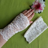 Wedding kty63 – 16cm sleeveless champagne colored lace gloves