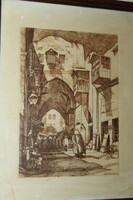 István Zádor - Jerusalem etching 593