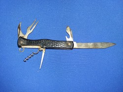 Antik többfunkciós francia gall kakasos ( svájci bicska jellegű) túlélő bicska / kés a képek szerint