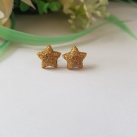 New, shiny golden, mini star-shaped earrings, bijou