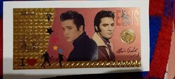 Elvis - colorful, gold-plated, plastic fantasy sheet.