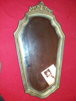 Antique 19th No. Wall-mounted partisan - crowned baroque vanity mirror 54 x 32 cm according to the pictures