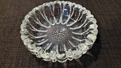Old, heavy, lead crystal offering bowl, centerpiece. 20 cm diameter.