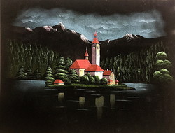 Lake Bled, painting early 1900s