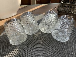 Vintage 4 pcs. Diamond-patterned whiskey glasses or for candle holders, also in pieces