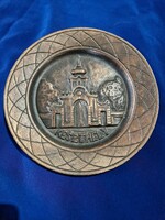 Bronzed cast aluminum commemorative plate wall decoration keszthely