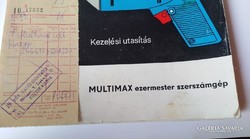 Multimax HBM 250 útmutató és a gép számlája 1973