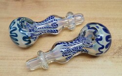 Pair of old Murano glass objects. It is used for smoking a recreational article from Italy.