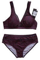 New label black-pink polka dot retro bikini swimsuit