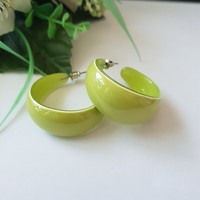 New, green hoop earrings, jewels