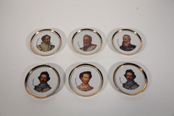 Porcelain plate king coasters - decoration - 6 pieces