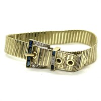 4337. Belt bracelet with diamonds and blue sapphires