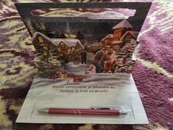 Christmas spatial postcard, gift with pen and envelope (10 pcs.)