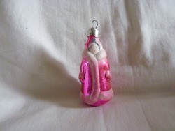 Old bottle of Christmas tree decoration - lady in winter clothes!