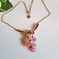 New rhinestone necklace with flowers and butterflies - bizzu