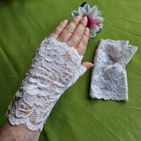 Wedding kty79 - 15cm one finger pale pink lace gloves