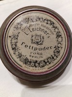 Antique powder box, theatrical tin box