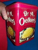 Retro Dr. Oetker custard powder metal plate box 15 x 10 x 10 cm flawless as shown in the pictures