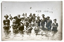 Régi fotó vintage csoportkép, tengerpart fénykép  1913