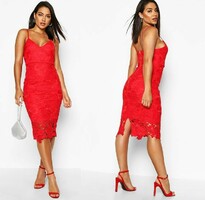 New size 38/s red lace dress, casual midi dress, cocktail dress