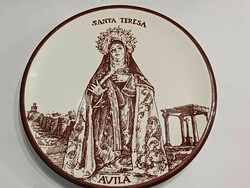 Santa Teresa spanyol porcelán falitányér