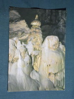 Képeslap, Aggtelek Jósvafő, Baradla cseppkőbarlang, Kínai pagoda cseppkő részlet