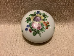 Herend marked porcelain floral bonbonier jewelry holder