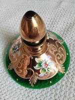 Bohemia green perfume bottle with polished stopper