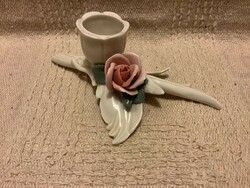 Ens marked porcelain rose candle holder
