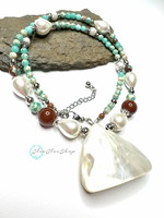 Tahiti collection - ocean green stainless steel unique necklaces