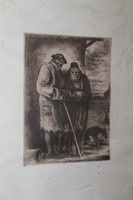 Antique signed etching 610