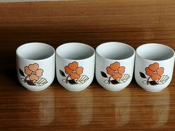 4 Hóllóház cups, stylized flowers