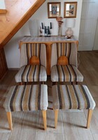 Two Lesniewski retro chairs with two footrests/seats!