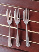Old cake fork, cutlery - silver-plated 3 pieces!