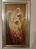 A painting of flowers by Julia Vízer