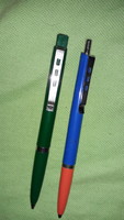 Old German tampon-printed advertising ballpoint pens 2 pcs in one volksbank and oschwald bus according to the pictures